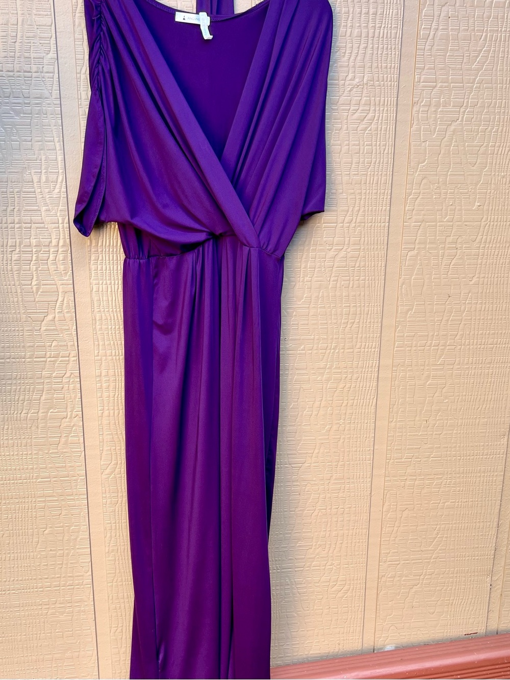 Elegant Purple Plum V-Neck Maxi Dress